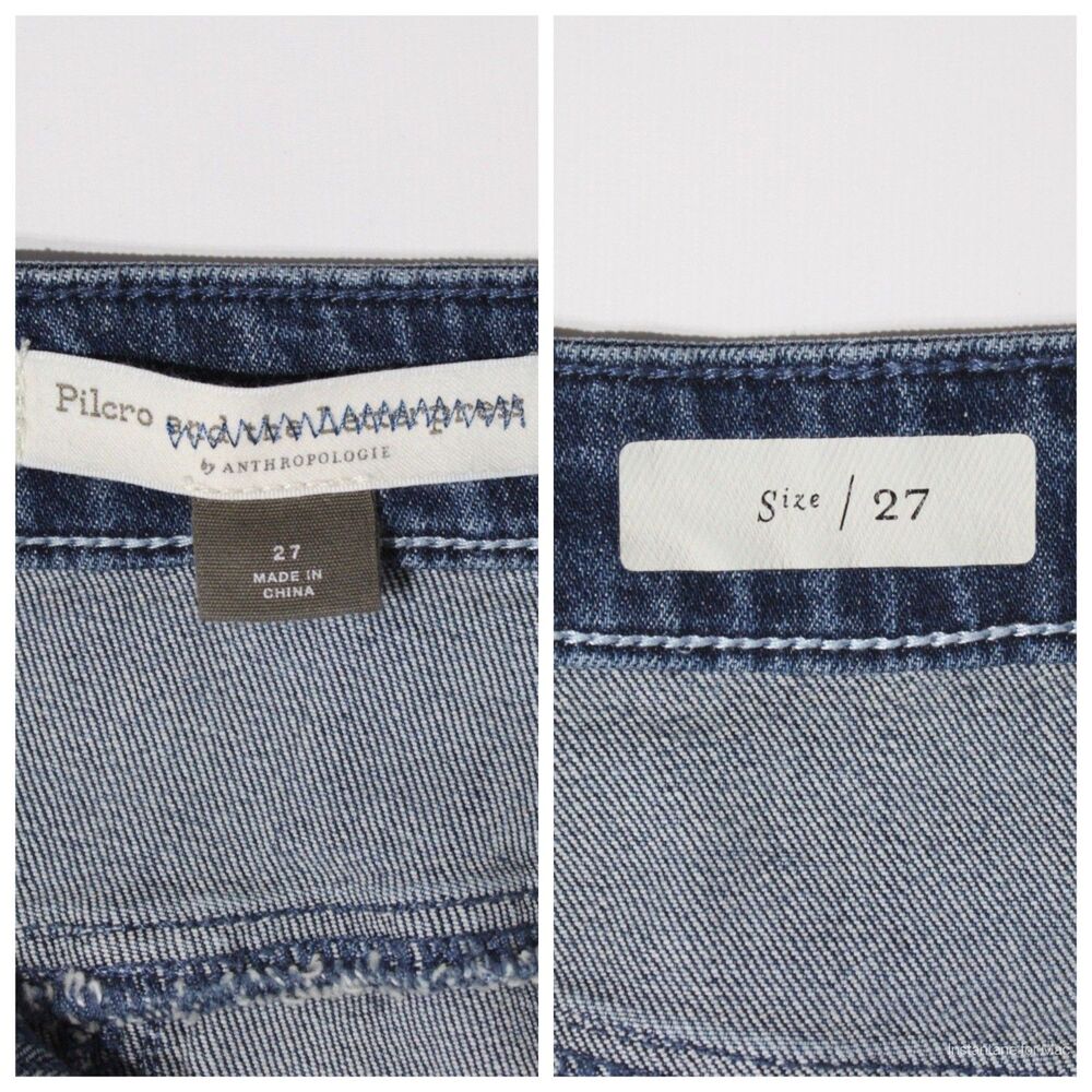Pilcro Anthropologie Front Pocket 25" Crop Jeans Boho Stretch Women Size 27 (J3) - Picture 4 of 8
